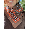 Foulard Fleurs choco et orange