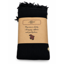 Foulard carré LUCKY skieurs noir