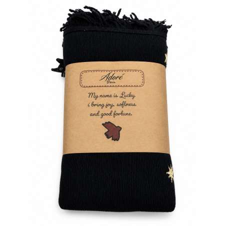 Foulard carré LUCKY skieurs noir