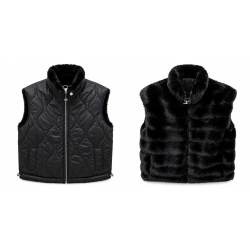 Veste sans manche réversible Anne Laure Noir