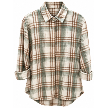 Chemise à carreaux LISE vert d'eau