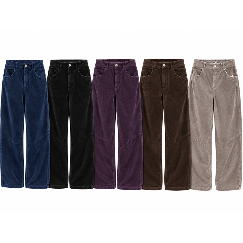 Pantalon barrel velours