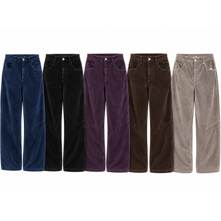 Pantalon barrel velours