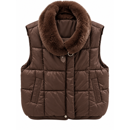 veste sans manches AMARYLLIS choco