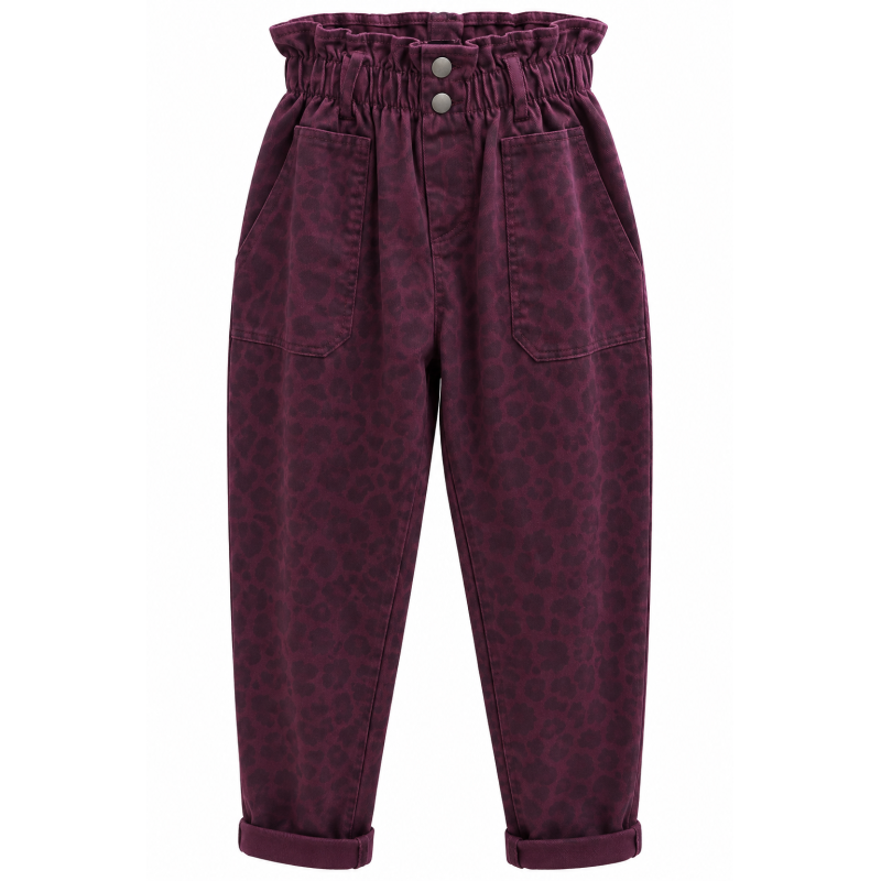 Pantalon leopard prune
