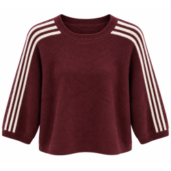 Pull rayé bordeau