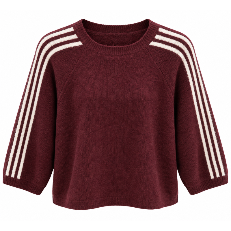 Pull rayé bordeau