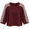 Pull rayé bordeau