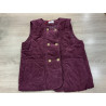 Gilet velours sans manche prune