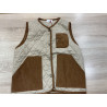 Veste matelassé sans manche beige et camel