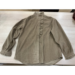 Chemise col victorien velours camel
