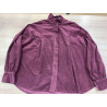 Chemise velours col victorien prune
