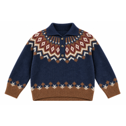 Pull tignes bleu marine
