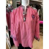 Blouse rayée rose et rouge