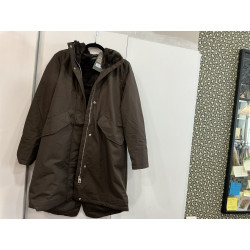 Parka fourrée mi-longue choco