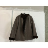 Parka courte choco fourrée réversible léopard
