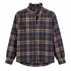 Chemise à carreaux bleu marine