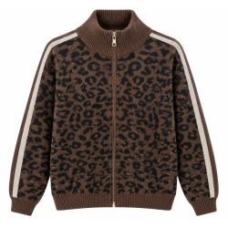Gilet leopard bande blanche