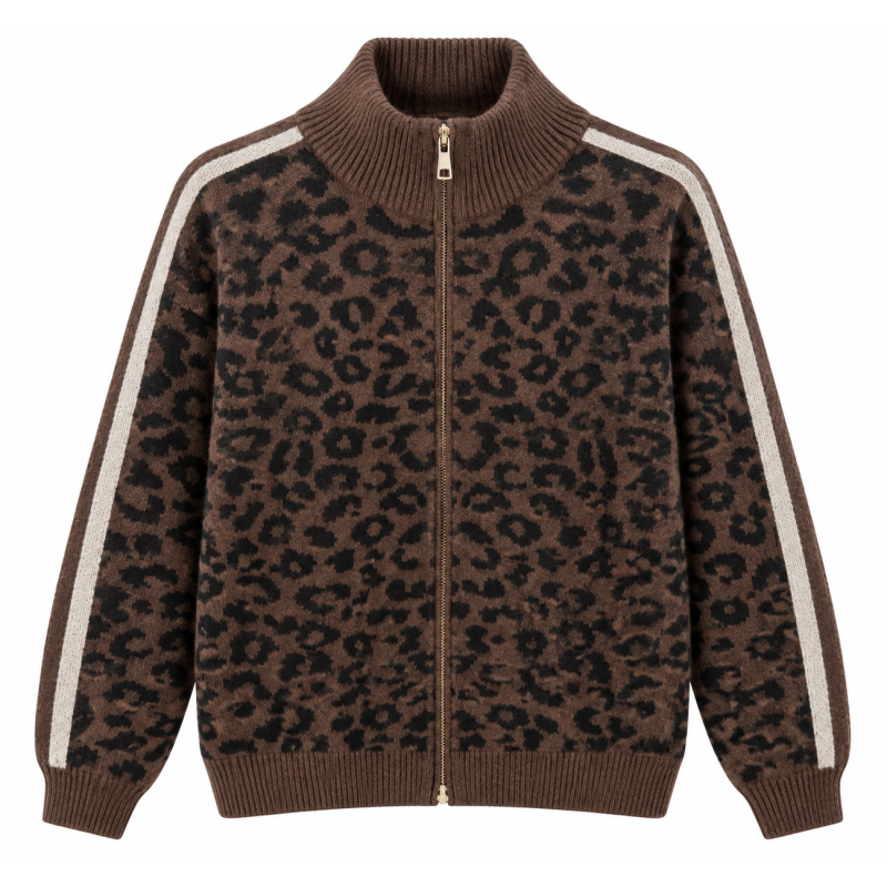 Gilet leopard bande blanche