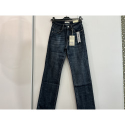 Jeans droit bleu délavé