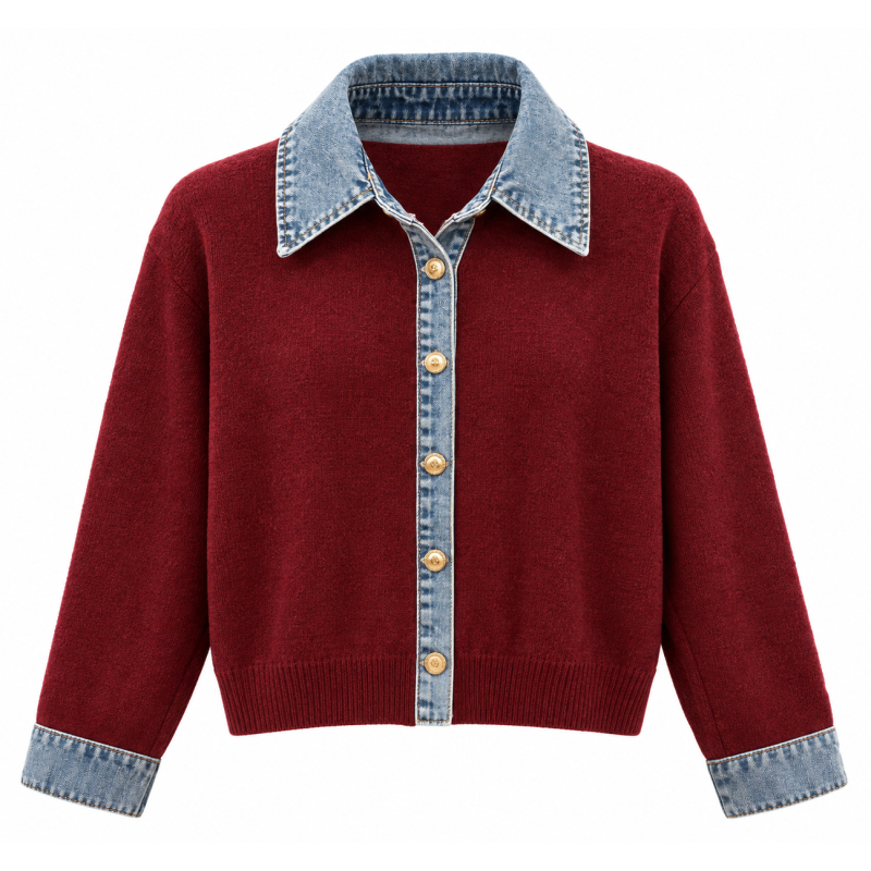 Pull bordeau et jeans