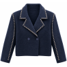 Veste marine col à clous VICKY