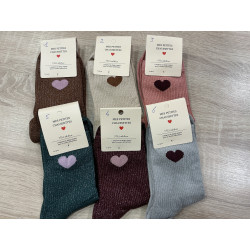 Chaussettes cœur paillettes