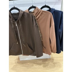Gilet à capuche uni et léopard