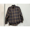 Chemise carreaux marine et camel col victorien