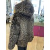 Veste à capuche fourrure léopard