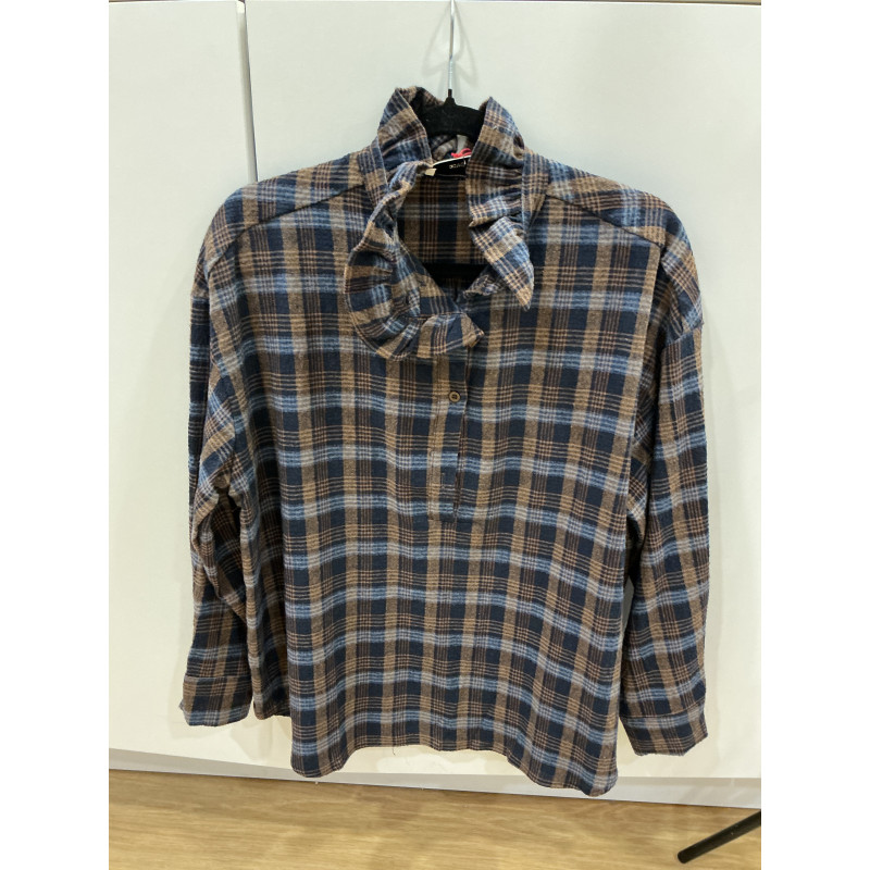 Blouse col victorien à l'écossaise