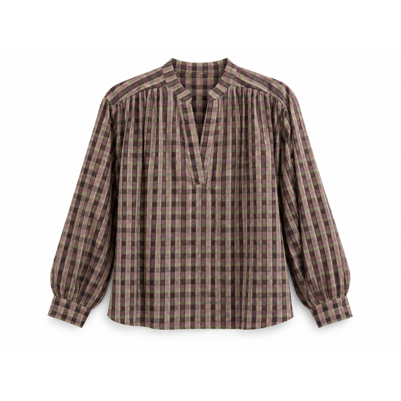 Blouse à carreaux violetta