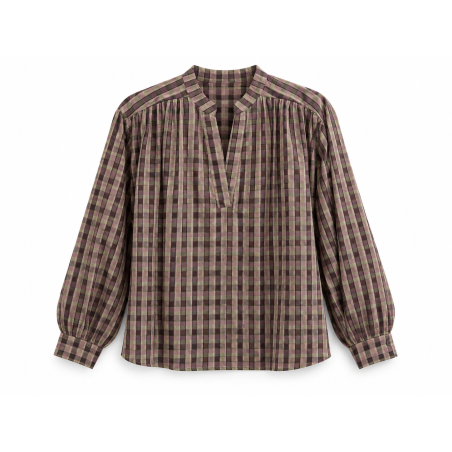 Blouse à carreaux violetta