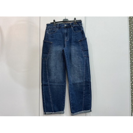 Jeans KA bleu barrel poches latérales