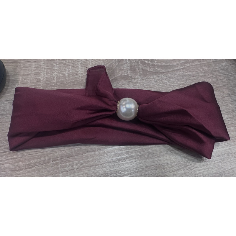 Collier foulard uni bordeau