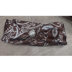 Collier foulard fleur choco