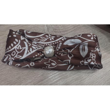 Collier foulard fleur choco