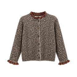 Gilet léopard col victorien choco