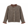 Gilet léopard col victorien choco