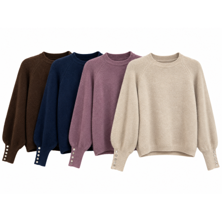 Pull alpaga manches boutons