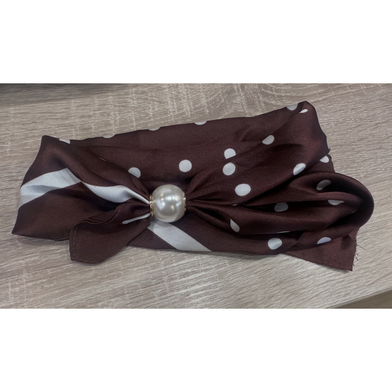 Collier foulard choco à pois blanc