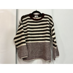 Pull rayé bordeaux choco
