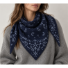 Echarpe triangle motif bandana marine
