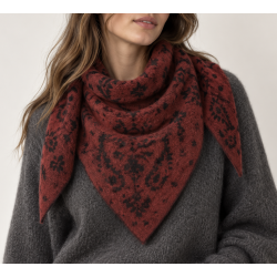 Echarpe triangle motif bandana bordeaux