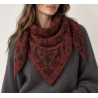 Echarpe triangle motif bandana bordeaux