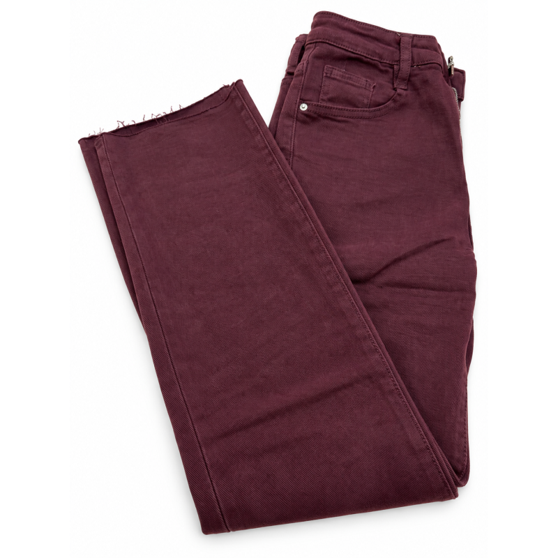 Jeans flared 7/8 classic prune