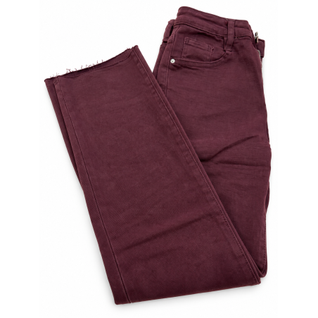 Jeans flared 7/8 classic prune