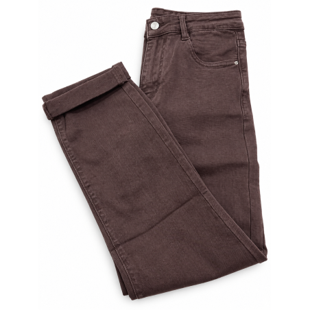 Jeans mom fit brun