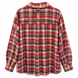 Chemise a carreaux rouge "c'est qui la patronne"