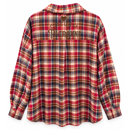 Chemise a carreaux rouge "c'est qui la patronne"